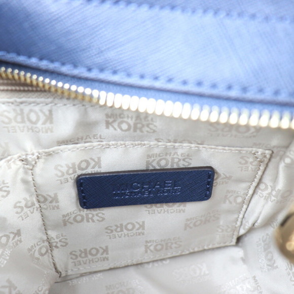 Michael Kors Hamilton Traveler Medium Shoulder Bag 35F7GHXM2L PVC Navy Cadena - Picture 9 of 9